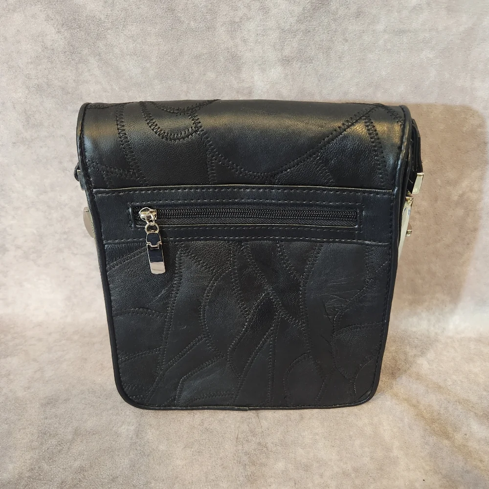 Black Leather‎ Crossbody Bag